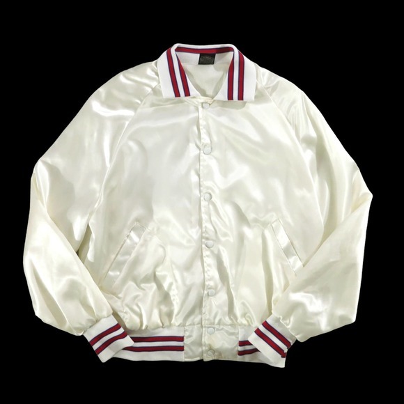 Vintage Fraternal Order of Police‎ White Satin Baseball Jacket L - Picture 5 of 8
